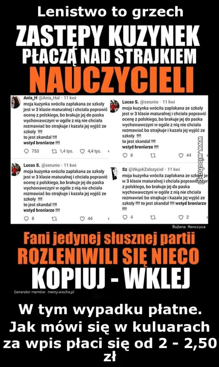 Lenistwo to grzech