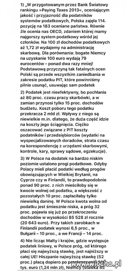 Podatek dochodowy jest nieefektywny