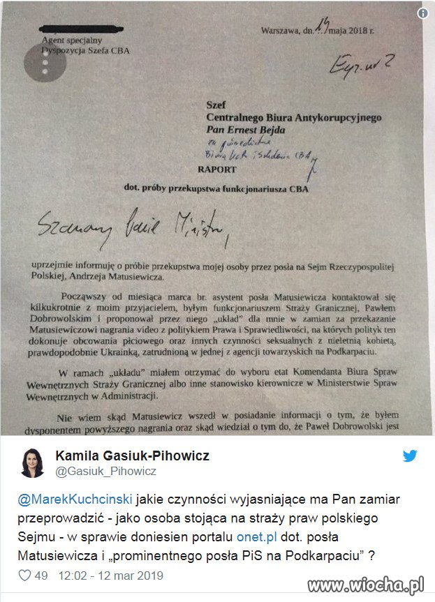 Posłanka pyta Marka Kuchcińskiego...