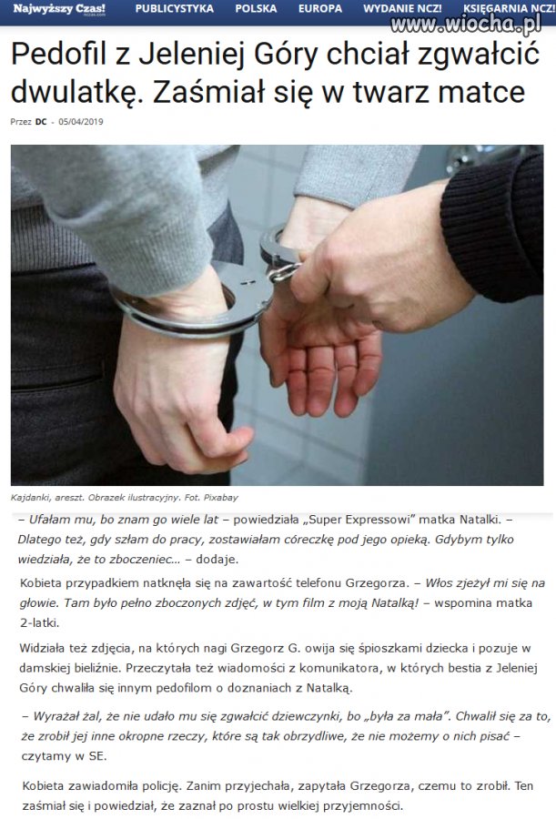 Pedofil zaśmiał się matce w twarz i powiedział, że