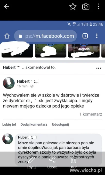 Wypowiedział się uczeń, który