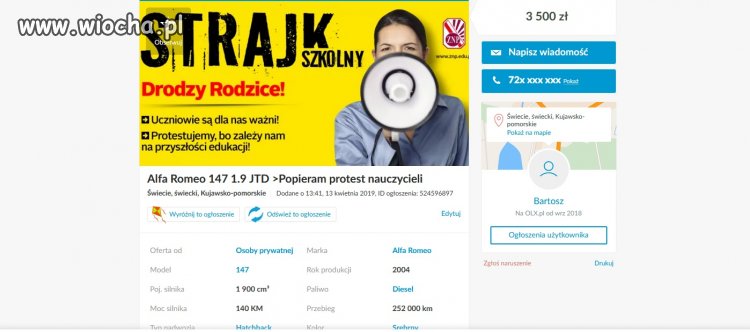 Gościu sprzedaje samochód, aby pomóc nauczycielom 