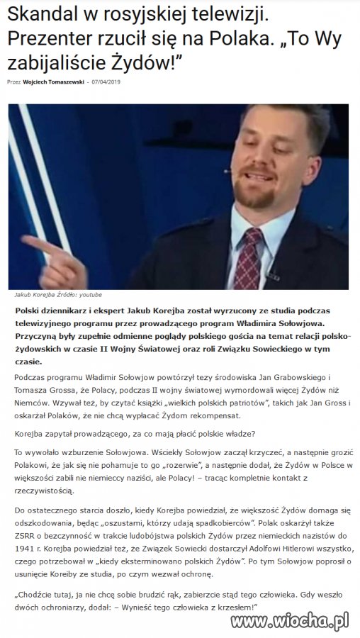Skandal w rosyjskiej telewizji