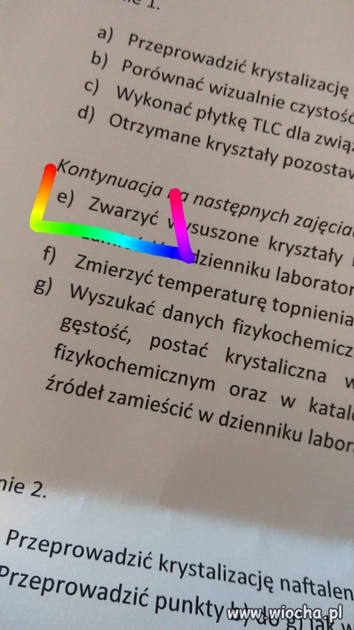 Zadanie z chemii na studiach