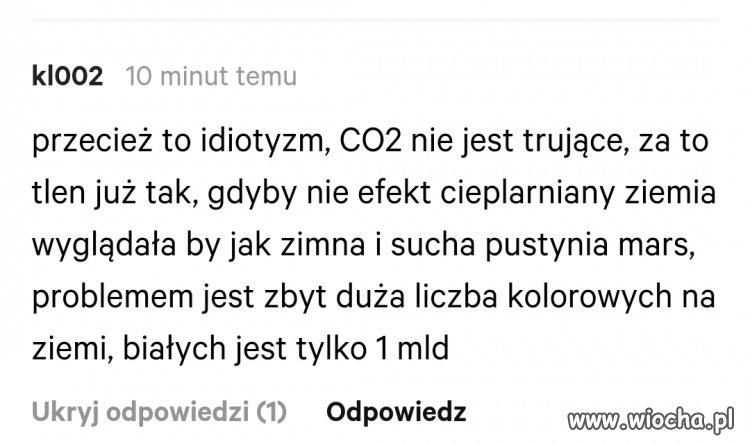 Dzban na temat redukcji ilości CO2 w atmosferze