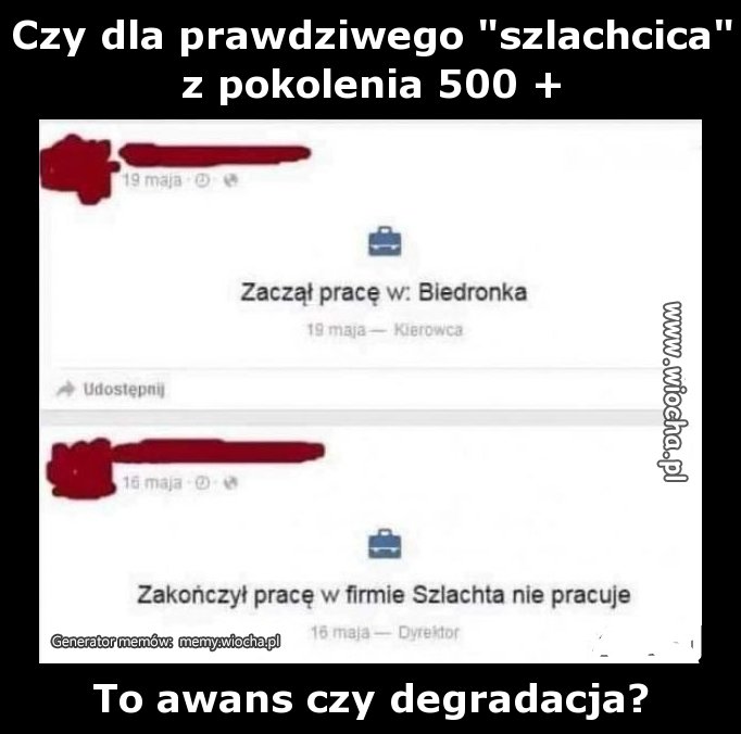 Czy dla prawdziwego "szlachcica"