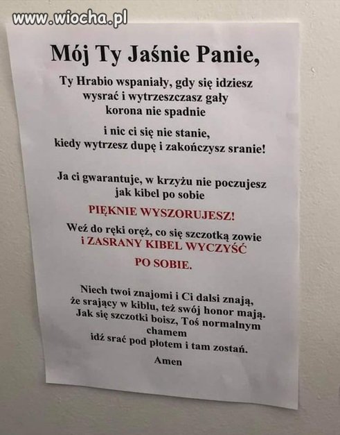 Niektórzy powinni znać na pamięć