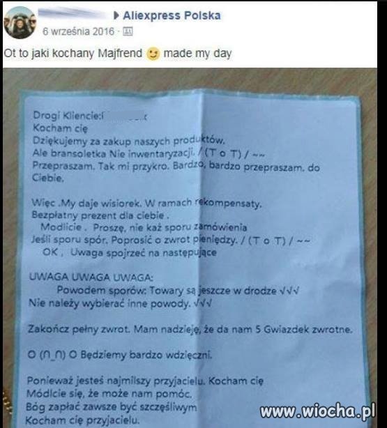 List Chińczyka