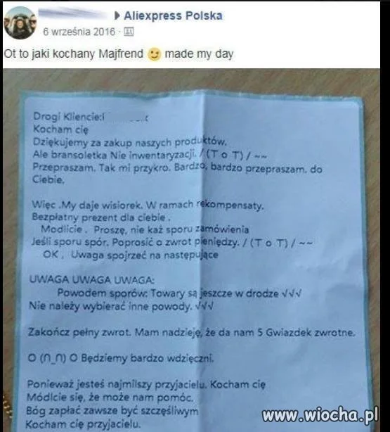 List Chińczyka