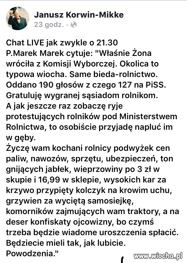Najpierw rolnik strajkuje przeciw rządom PIS