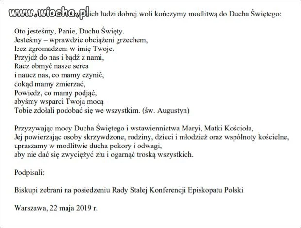 Końcówka listu biskupów