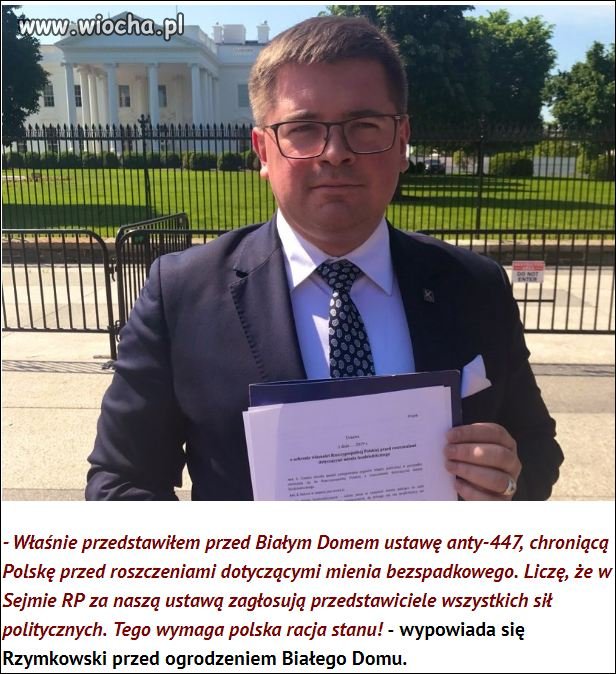 Poseł Rzymkowski protestuje przed białym domem
