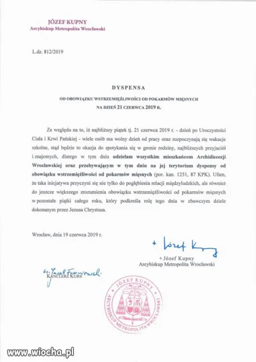 Pan biskup zezwala