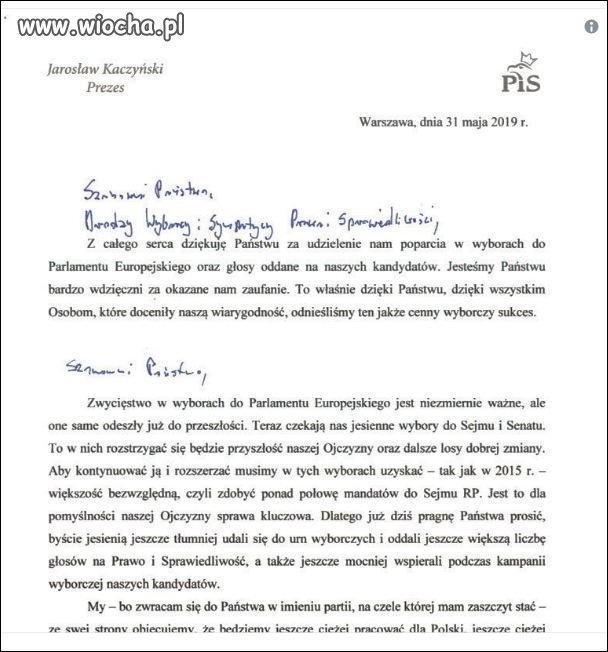 Wodzu pisze list