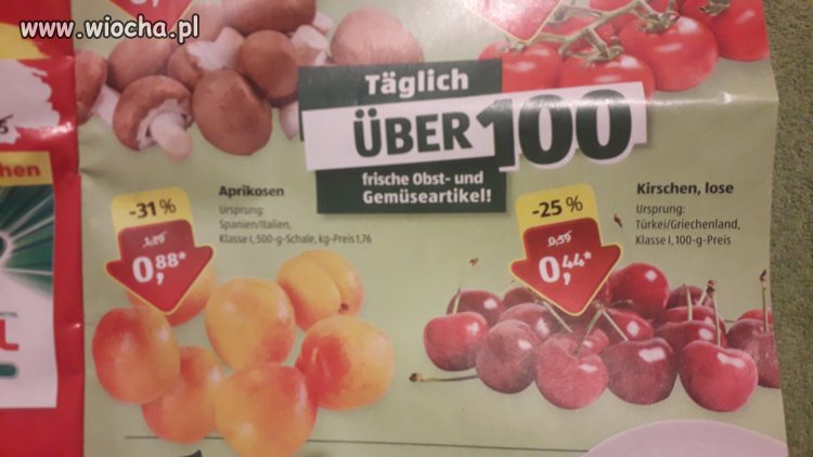 Cena wiśnie u sąsiadów ok. 17,60zł/kg. Bieda panie