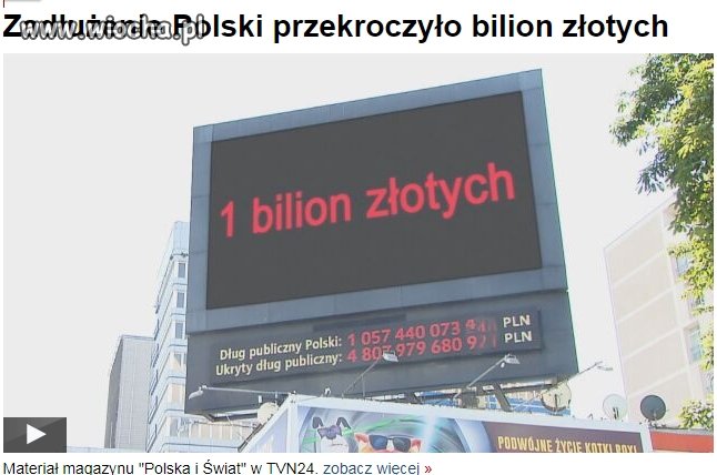 Bilion złotych długu publicznego