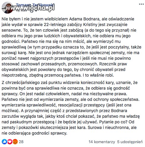 Terlikowski rozumie