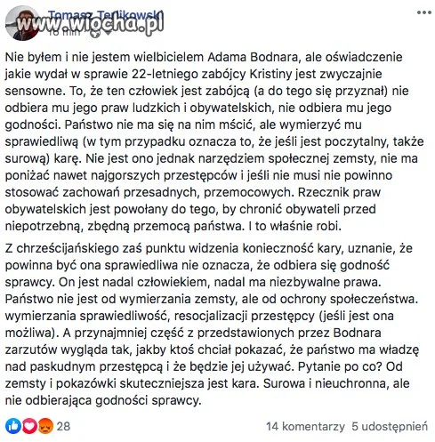 Terlikowski rozumie