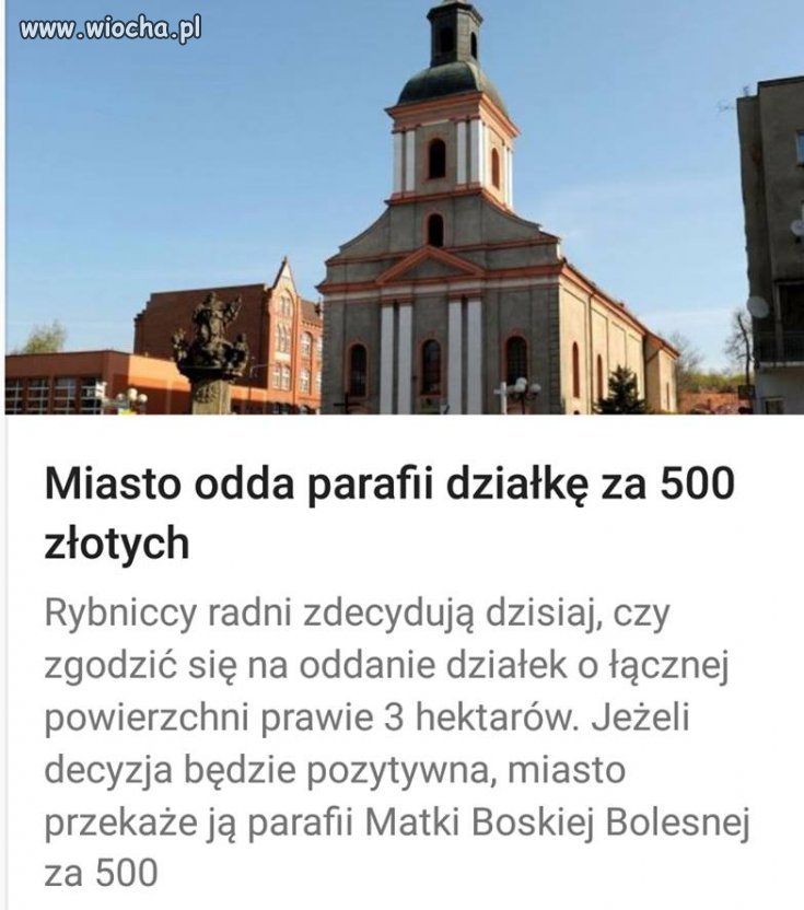 Działka dla kościoła za 500 zł