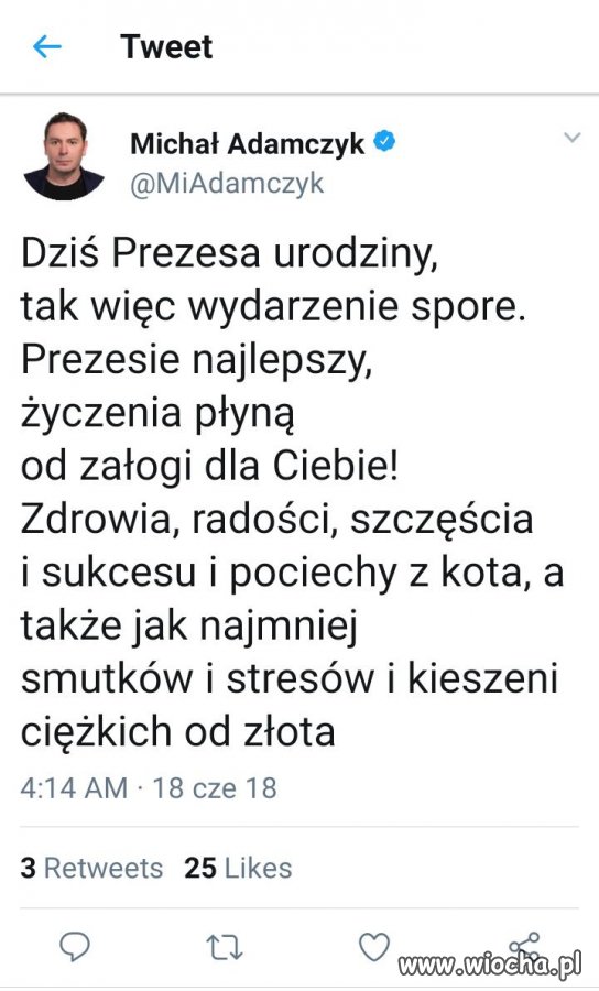 Łubu dubu, łubu dubu, niech nam żyje...