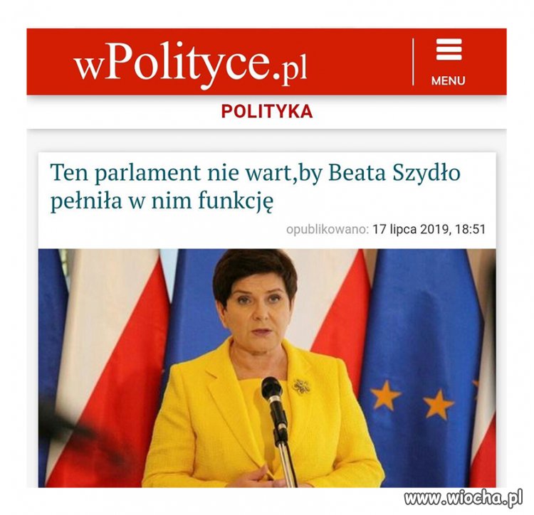 Nie żeby Beaty nie chcieli. Europa, po prostu...