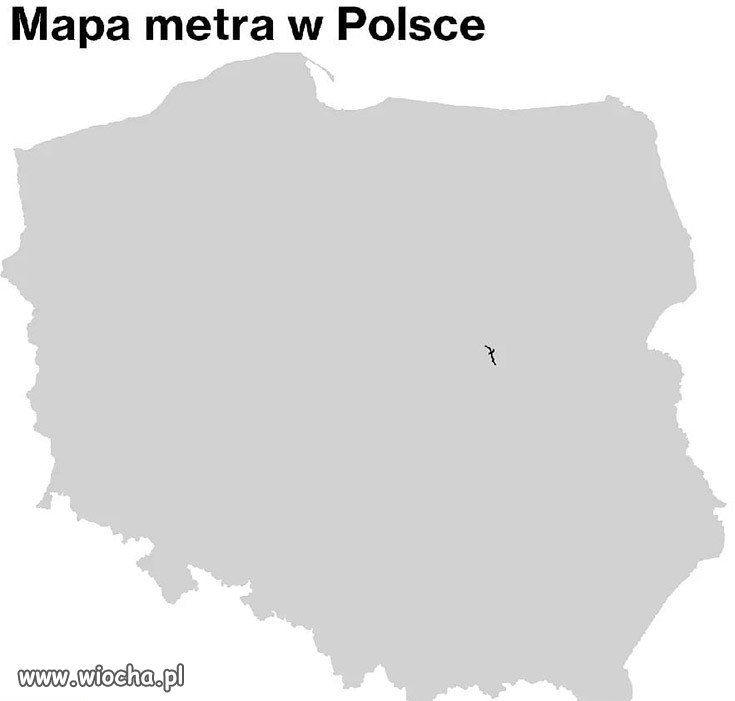 Mapa metra w Polsce 