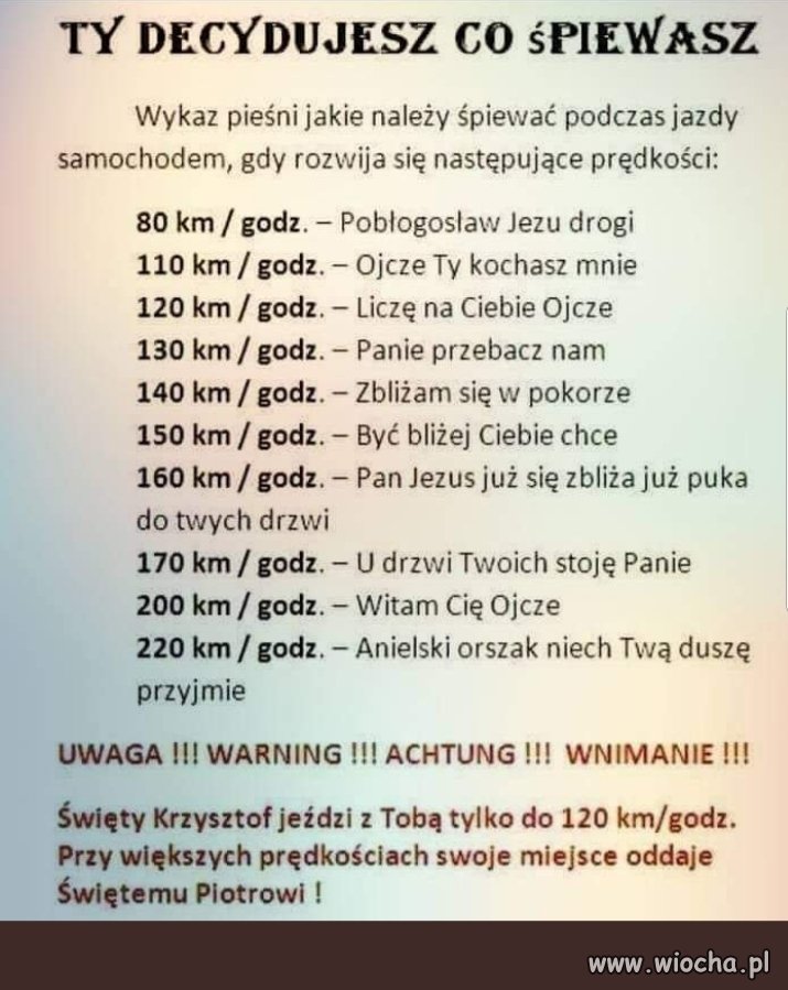 Kiedy Święty Krzysztof nie pomoże
