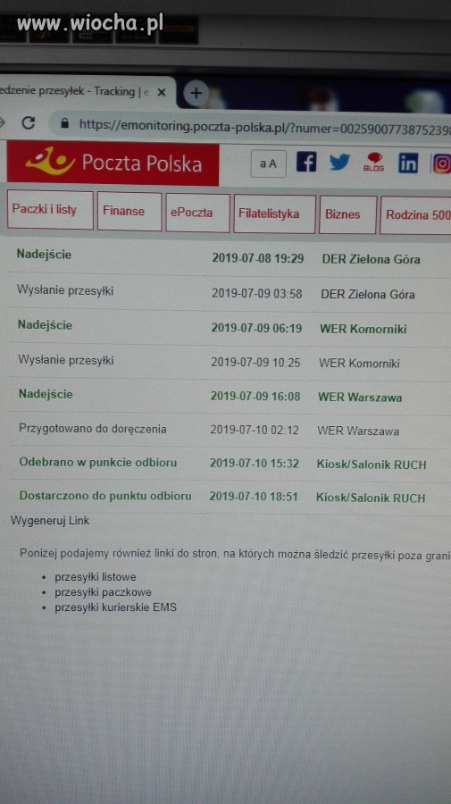 Odebrano zanim dostarczono.