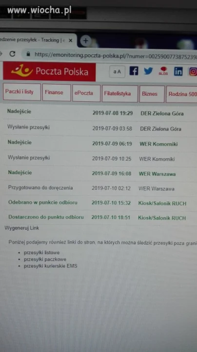 Odebrano zanim dostarczono.