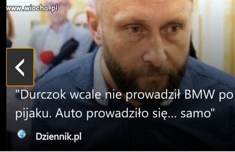 To BMW prowadziło Durczoka ale było trzeźwe. 
