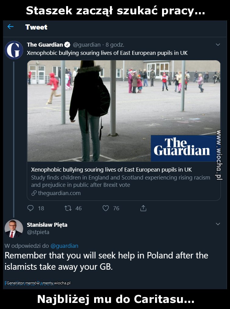 Staszek zaczął szukać pracy...