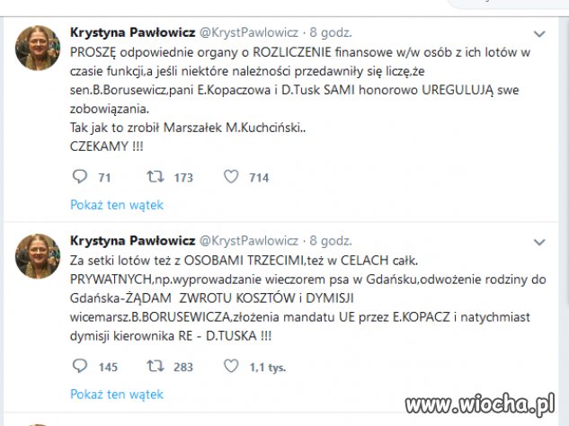 Krysia wałkuje ten temat i wałkuje...