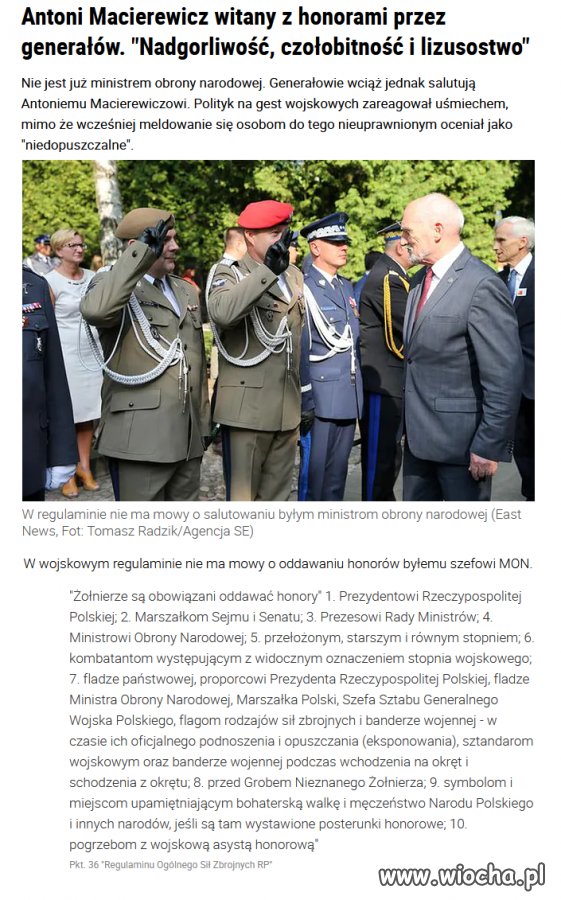 Antoni M. witany z honorami...