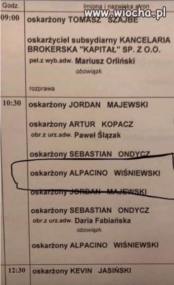 Sebix na wokandzie sądowej, nic nowego...