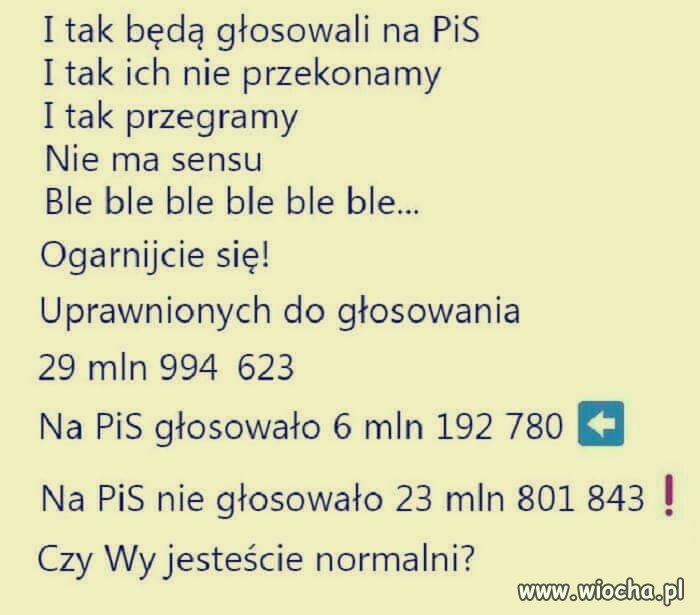 Przegrana pisu zależy od frekwencji wyborczej. 