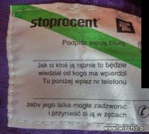 Zabezpieczenie bluzy