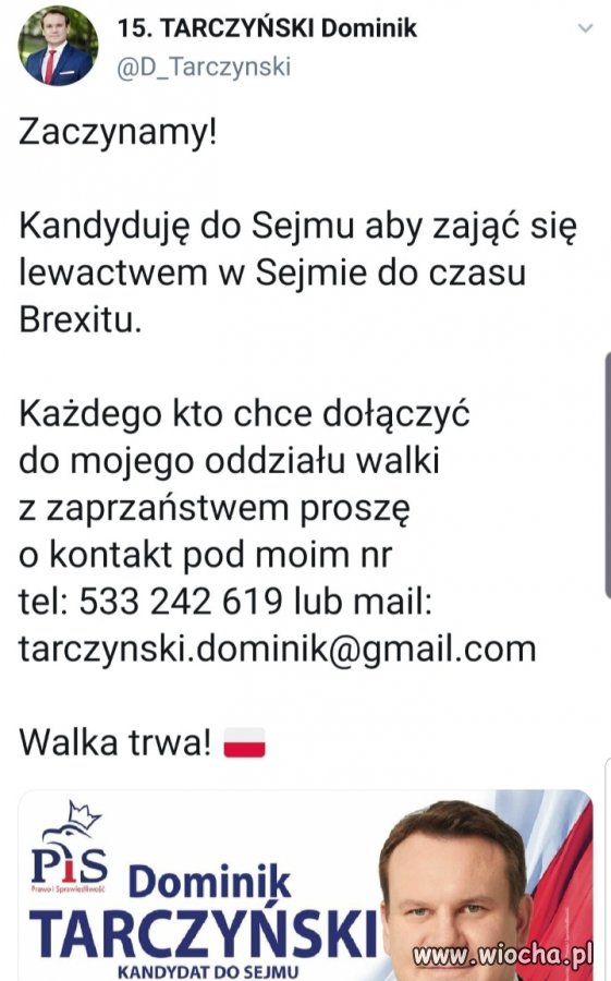 Tarczński zajmie się lewactwem