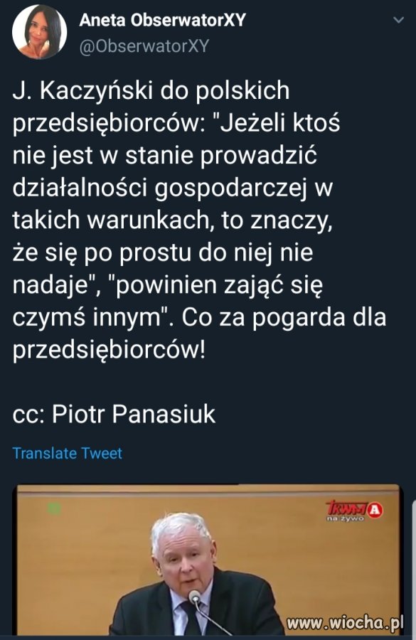 Kaczyński, pogarda dla przedsiębiorców
