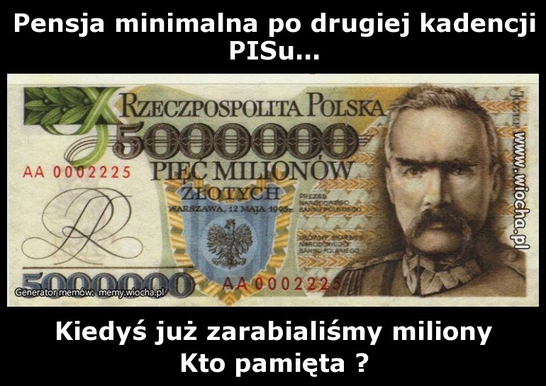 Pensja minimalna po drugiej kadencji PISu...