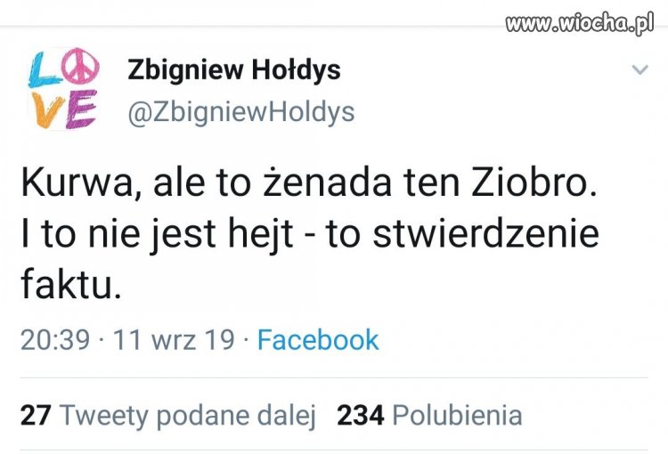 Poirytowany Zibi