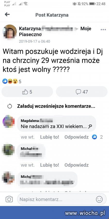 DJ/Wodzirej na chrzciny poszukiwany... 