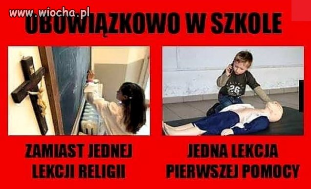 Zamiast dwóch lekcji religii ...