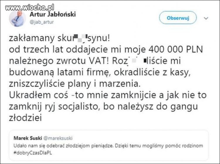 Suskiemu się dostało