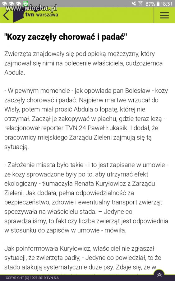 Historia kóz, zatrudnionych do koszenia trawy.