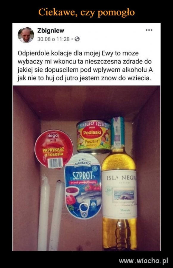 Romantyczna kolacja według Zbyszka