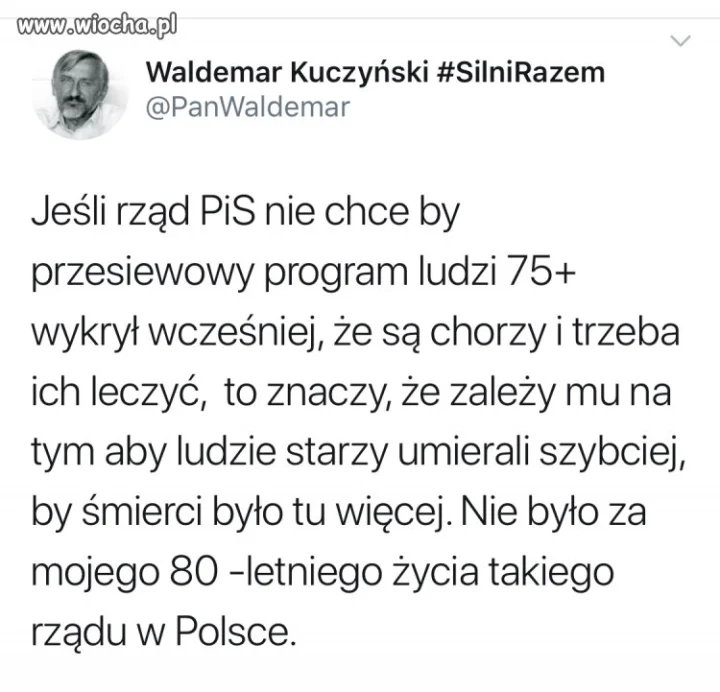 Prezent od PiS  dla osób 70+