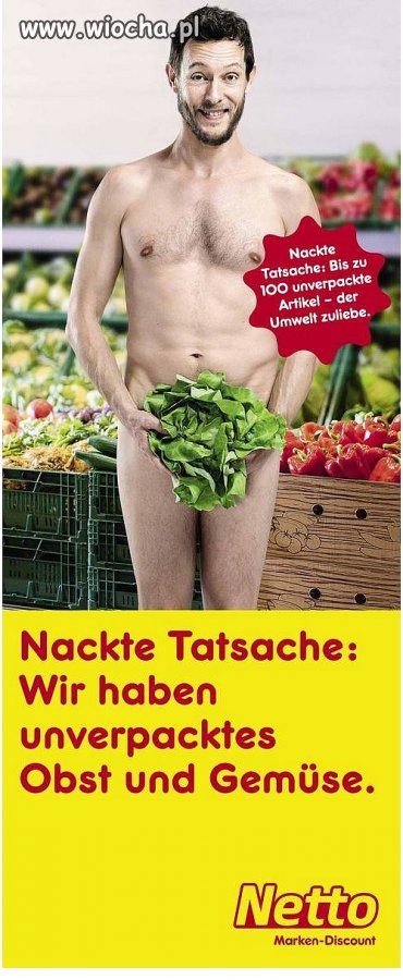 Reklama warzyw w niemieckim sklepie netto