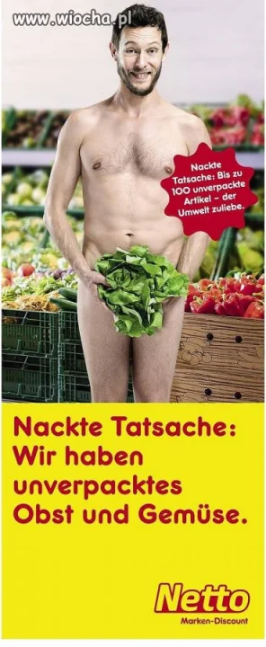 Reklama warzyw w niemieckim sklepie netto