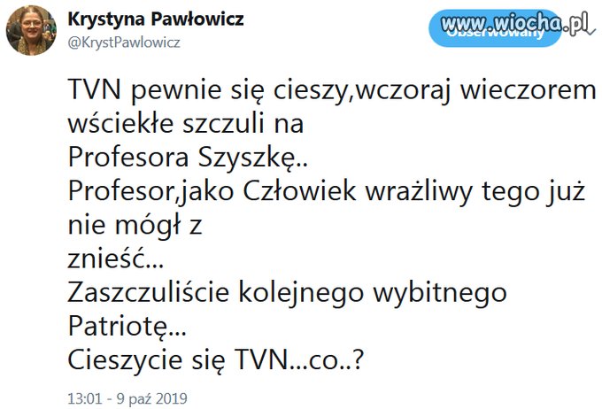 Kryśkę pogięło do reszty