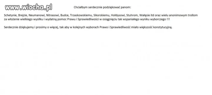 Serdeczne podziękowania !!!